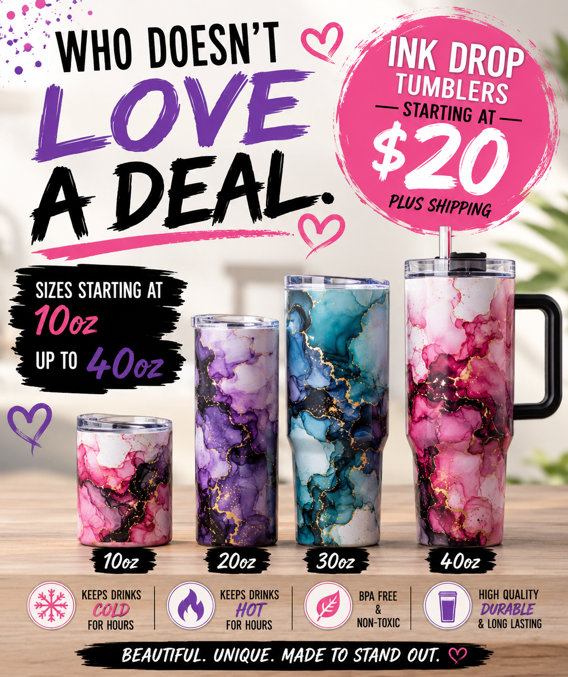 INK DROP TUMBLERS