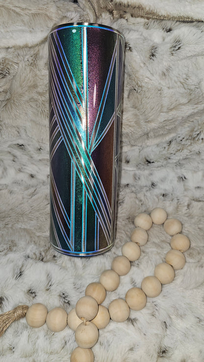 #1 30oz Shattered Glass Glow Pinstripes